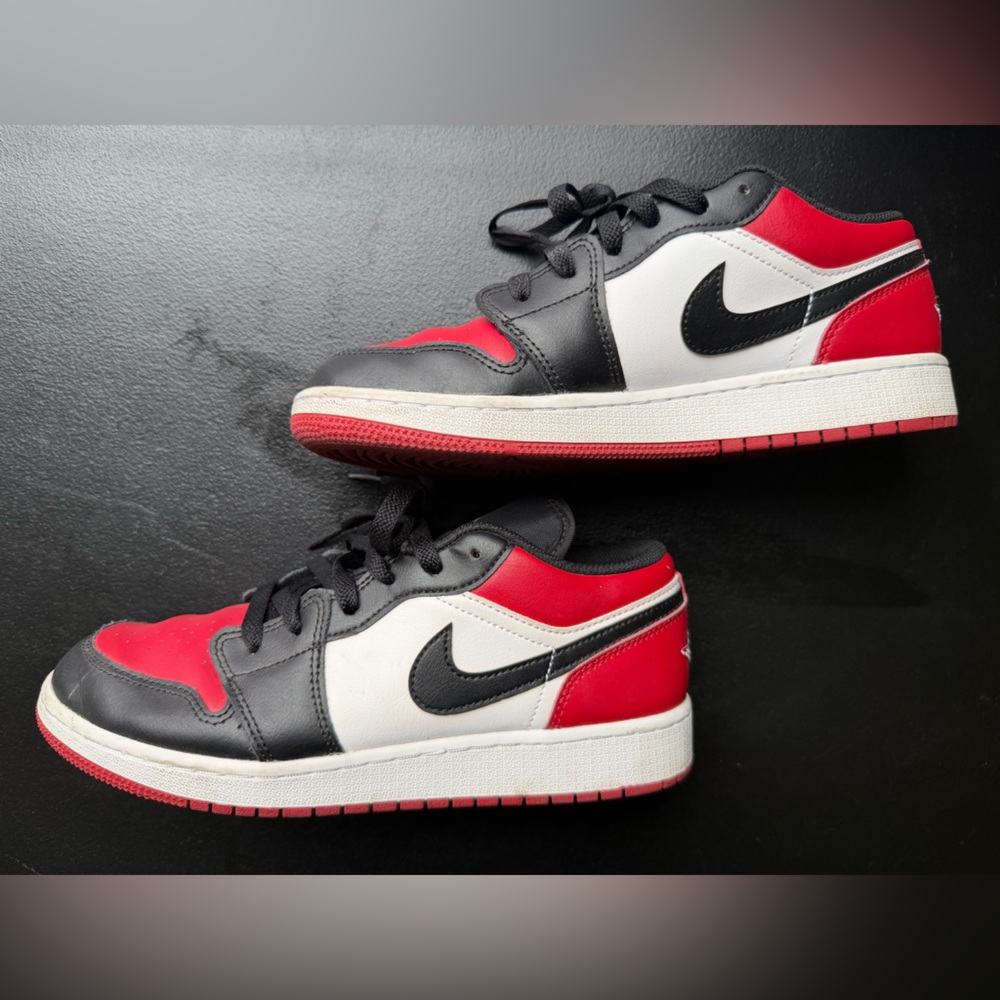 Nike Air Jordan Black, Red, and White Low-Top Sneakers